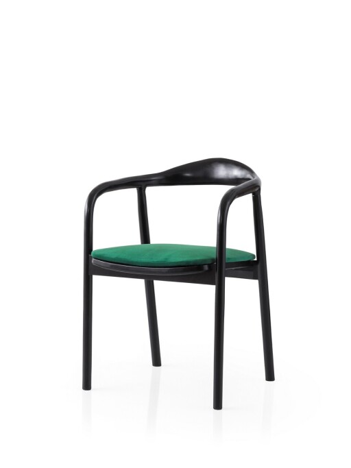 Scaun, Nmobb, Palm, 63x79x63 cm, Lemn de fag, Negru/Verde