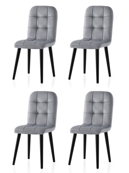 Set scaune 4 piese, Nmobb, Retro, PAL, Gri inchis