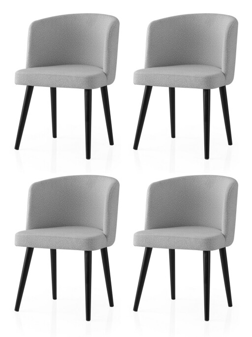 Set scaune 4 piese, Nmobb, Soft, Cadru: 100% FIER, Gri inchis