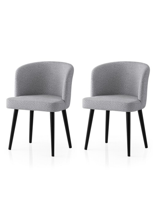 Set scaune 2 piese, Nmobb, Soft, Cadru: 100% FIER, Negru / Gri deschis