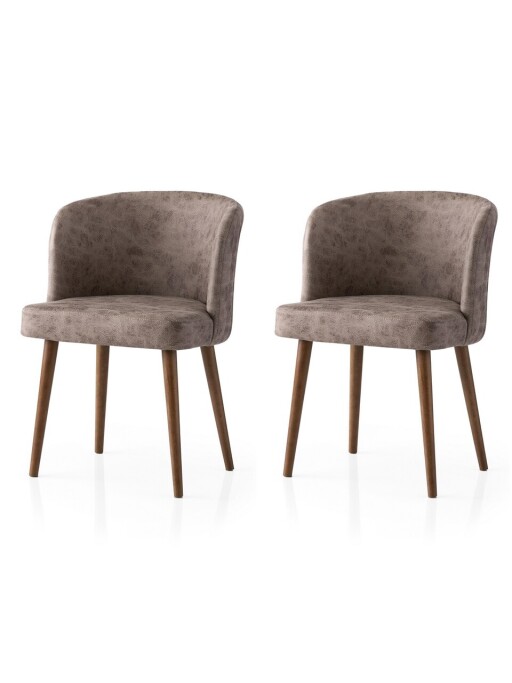 Set scaune 2 piese, Nmobb, Zen, Cadru: 100% FIER, Negru / nurcă