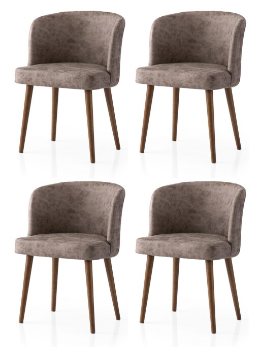 Set scaune 4 piese, Nmobb, Zen, Cadru: 100% FIER, Negru / nurcă