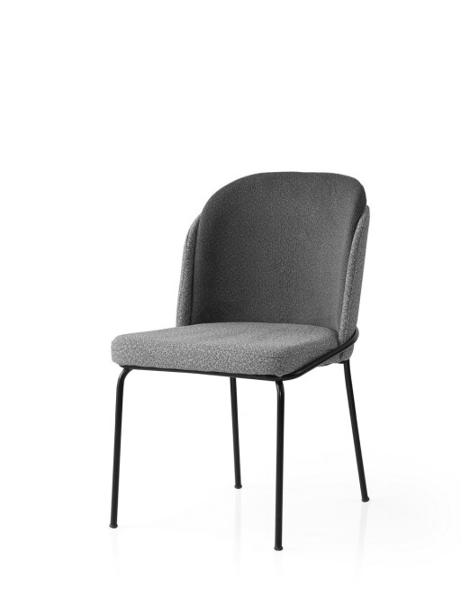 Set scaune 2 piese, Nmobb, Dore, Cadru: 100% FIER, Gri