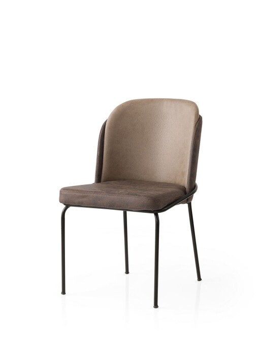 Set scaune 2 piese, Nmobb, Dore, Cadru: 100% FIER, Maro