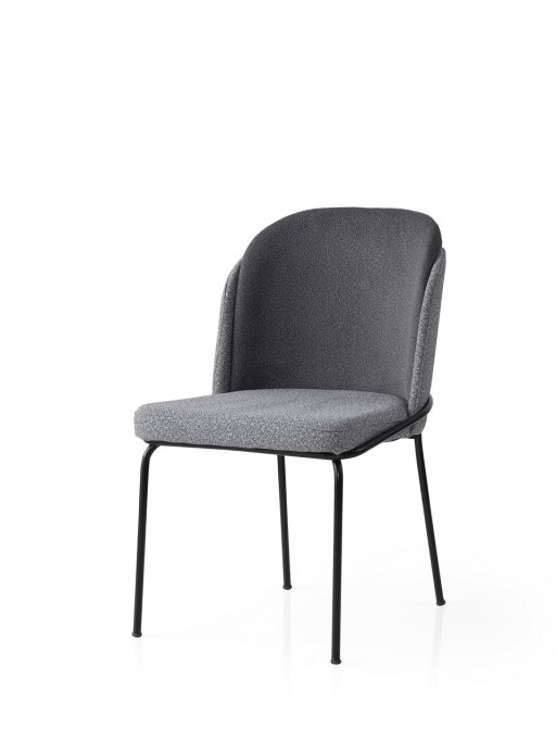 Set scaune 4 piese, Nmobb, Dore, Cadru: 100% FIER, Gri