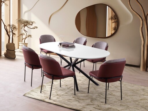 Masa, Nmobb, Aura, 180x79x90 cm, MDF , Alb