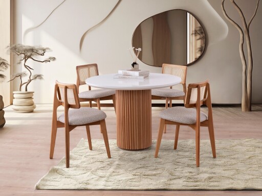 Masa, Nmobb, Otantik, MDF , Alb/Maro