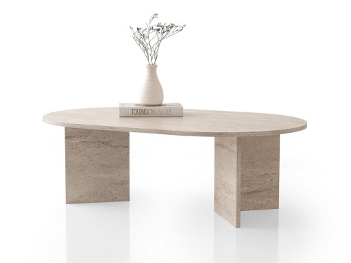 Masuta de cafea, Nmobb, Oscar, 128x42x80 cm, PAL, Travertin