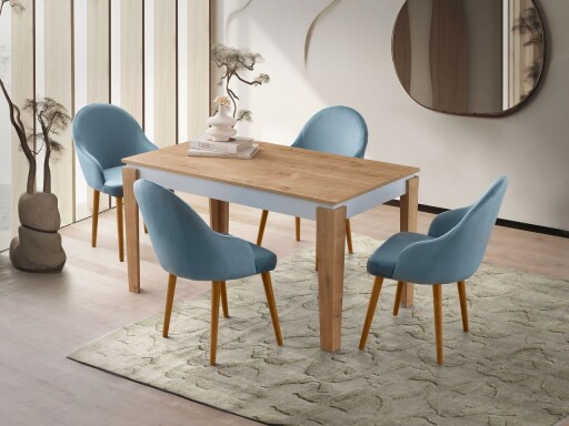 Masa, Nmobb, Asos, 140x75x80 cm, PAL, Stejar / Alb