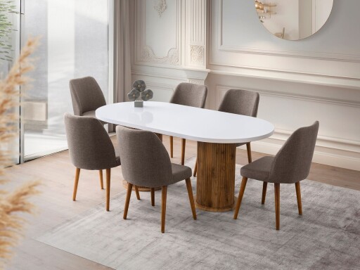 Masa, Nmobb, Milas, 180x77x90 cm, PAL, Alb