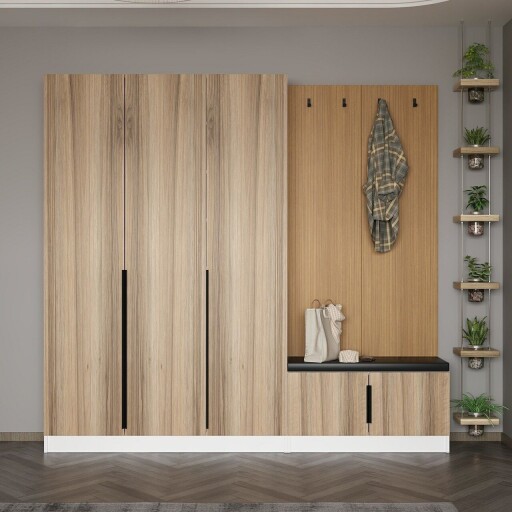 Cuier de perete, Minerva, Noah, 225x210x35 cm, PAL, Maro