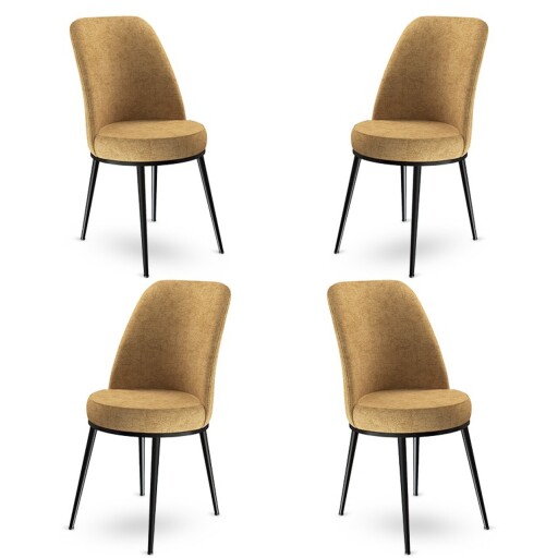 Set scaune 4 piese, Hanah Home, Dexa, Cappuccino / Negru