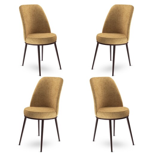 Set scaune 4 piese, Hanah Home, Dexa, Cappuccino/Maro