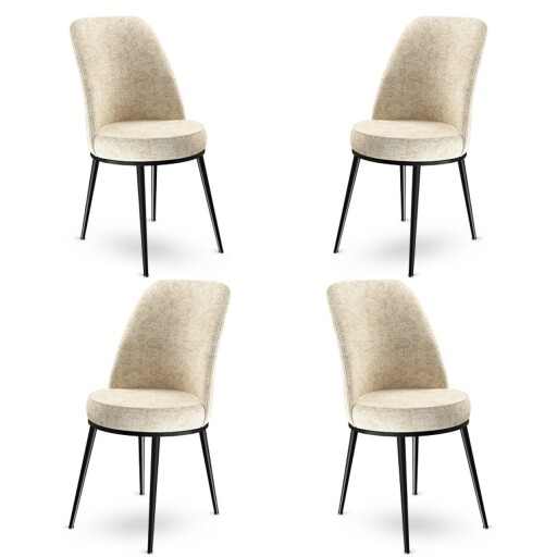 Set scaune 4 piese, Hanah Home, Dexa, Crem/Negru