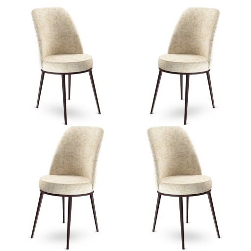 Set scaune 4 piese, Hanah Home, Dexa, Crem/Maro