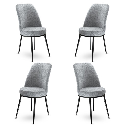 Set scaune 4 piese, Hanah Home, Dexa, Gri/Negru