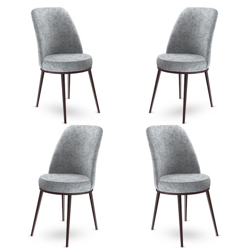 Set scaune 4 piese, Hanah Home, Dexa, Gri/Maro