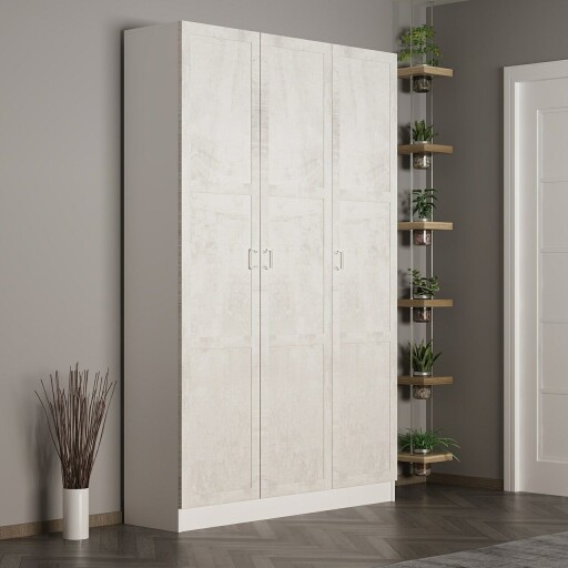 Cuier de perete, Minerva, Noah, 135x210x35 cm, PAL, Alb