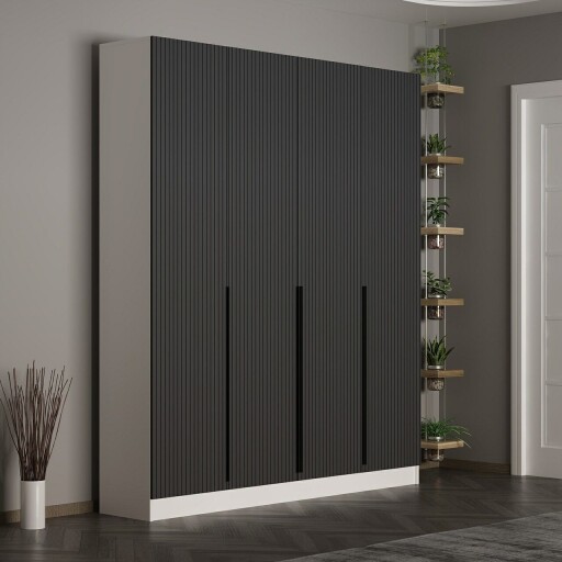 Cuier de perete, Minerva, Noah, 180x210x35 cm, PAL, Antracit