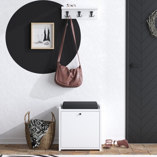 Cuier de perete, Elegance, Tinky, 40x45x35 cm, PAL, Alb