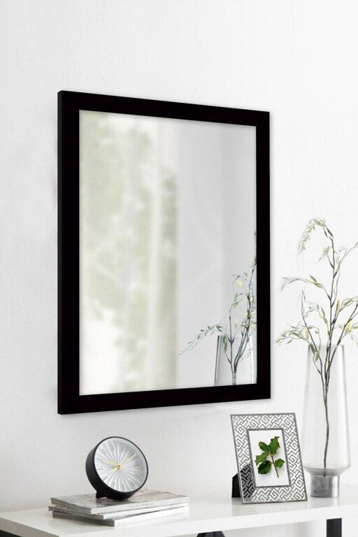 Oglinda decorativa, Leona, Framed, 40x55 cm, Plastic, Negru