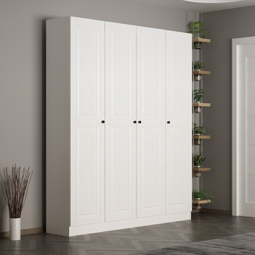 Cuier de perete, Minerva, Noah, 180x210x35 cm, PAL, Alb