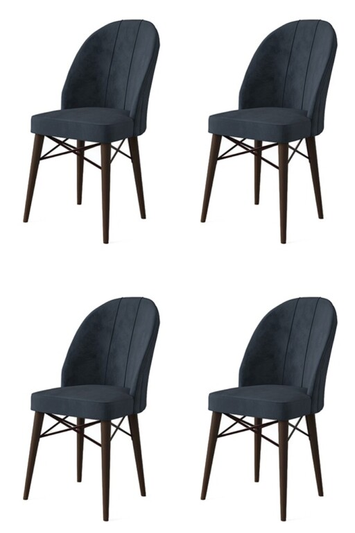 Set scaune 4 piese, Hanah Home, Ritim, Antracit/Maro