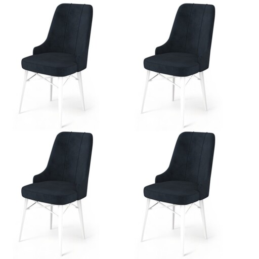 Set scaune 4 piese, Hanah Home, Pare, Antracit/Alb