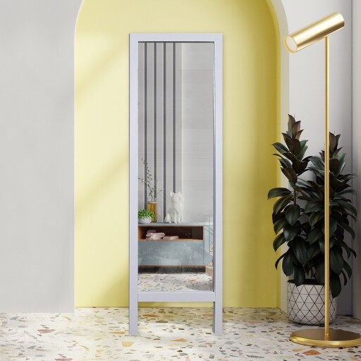 Oglinda Cheval, Leona, Cheval 145, 45x145 cm, Lemn, Alb