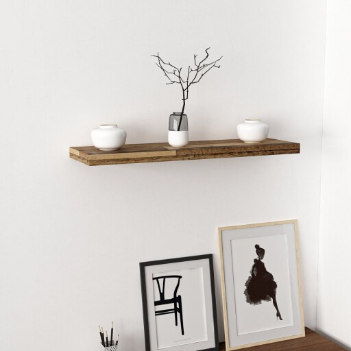 Raft de perete, Minerva, Gizli 80, 80x3 cm, PAL, Stejar