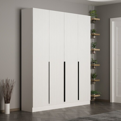 Cuier de perete, Minerva, Noah, 180x210x35 cm, PAL, Alb