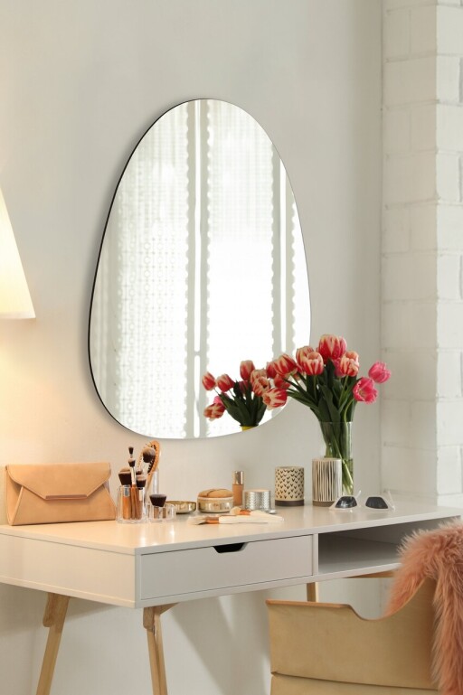 Oglinda decorativa, Mirrorland, Quippy, Oglinda acrilica;MDF, Argintiu