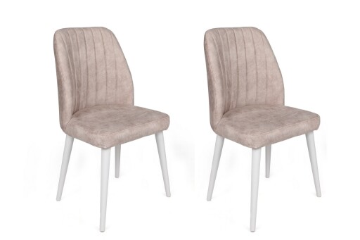 Set scaune 2 piese, Nmobb, Alfa-495 V2, Metal , Crem / Alb /