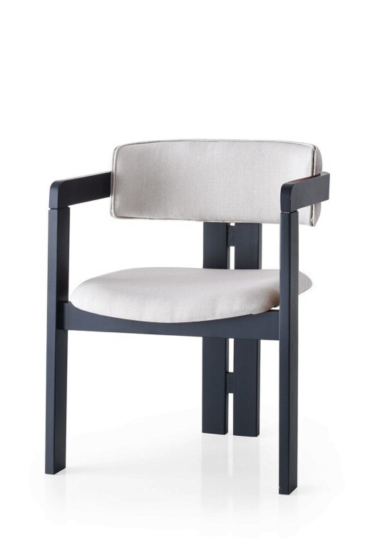 Scaun, Nmobb, CO-045, Cadru: 100% LEMN, Crem/Negru