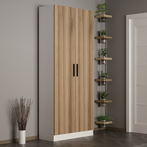 Cuier de perete, Minerva, Noah, 90x210x35 cm, PAL, Maro