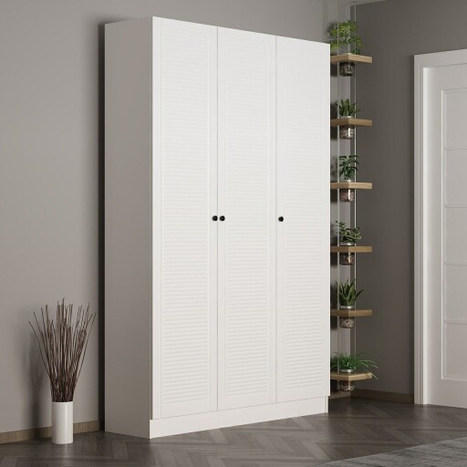 Cuier de perete, Minerva, Noah, 135x210x35 cm, PAL, Alb