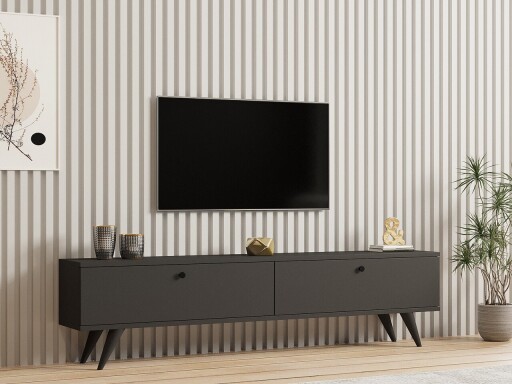 Comoda TV, Puqa Design, Paris, 160x40x25 cm, PAL, Antracit
