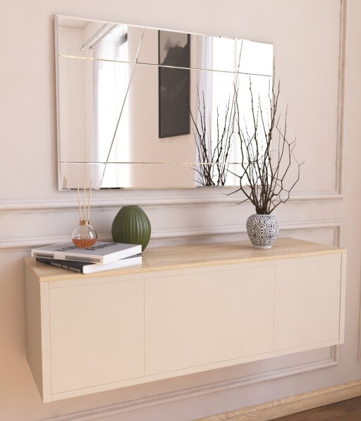 Oglinda decorativa, Hanah Home, Akol, Alb