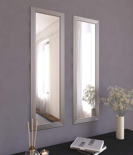 Set 2 oglinzi decorative, Hanah Home, Candy, Argintiu