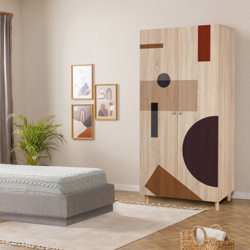 Dulap pentru haine, Vella, Lidya 2 -969, 90x192x52 cm, PAL, Sonomo