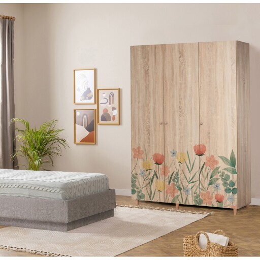 Dulap pentru haine, Vella, Lena 3 -915, 135x192x52 cm, PAL, Sonomo