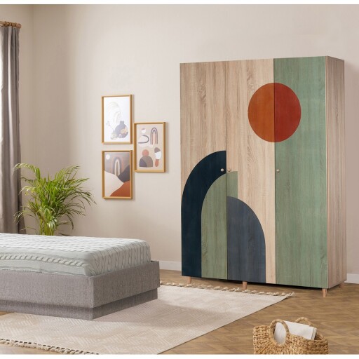 Dulap pentru haine, Vella, Lena 3 -972, 135x192x52 cm, PAL, Sonomo