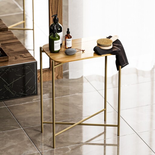 Masuta de cafea, Hanah Home, Shb-003-A, Aur / Natural