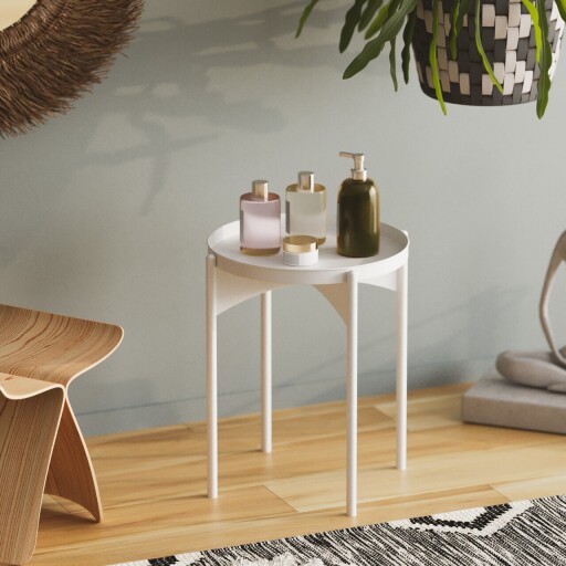 Masuta de cafea, Cerritos, Shb-002-C, 44x57x44 cm, Metal, Alb