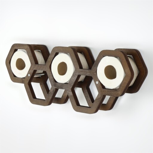 Suport pentru hartie igienica, Evila Originals, Wc020, 56x21x16 cm, Placaj, Maro