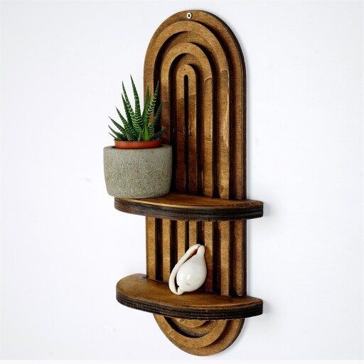 Raft de perete, Evila Originals, Raf265, 40x20x9 cm, Placaj, Maro