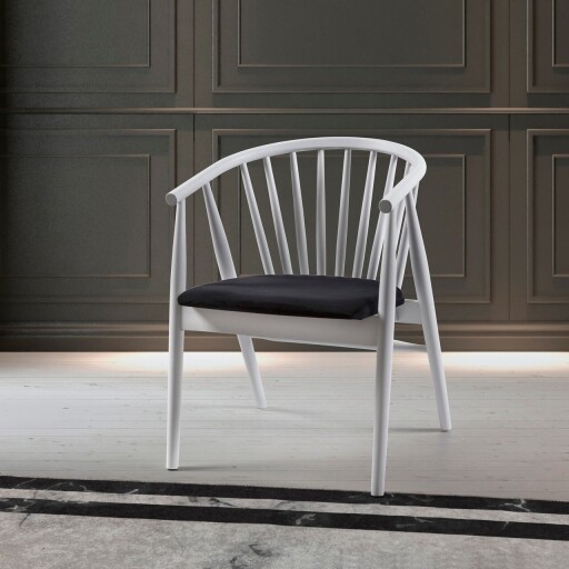 Scaun, Hanah Home, Albero50, Alb/Negru