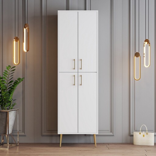 Pantofar, Hommy Craft, Berlin A, 60x202x35 cm, PAL, Alb/Auriu