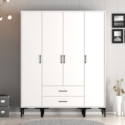 Dulap pentru haine, Hommy Craft, Kumsal STS, 160x47 cm, PAL, Alb