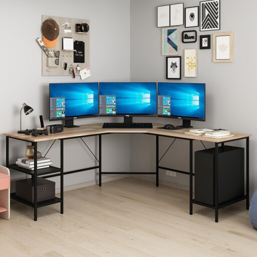 Birou, Minerva, Power L, 180x76x60 cm, PAL, Dore